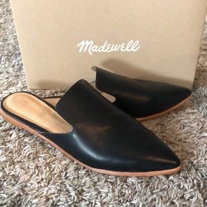 Madewell Gemma black leather mule slip ons